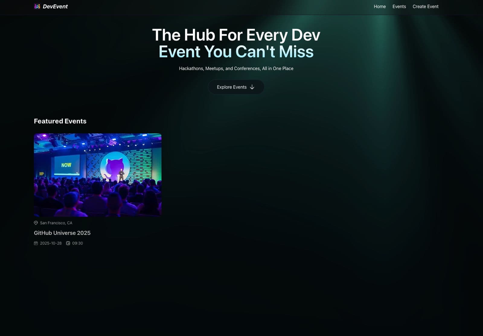 An image of the DevEvents App project.